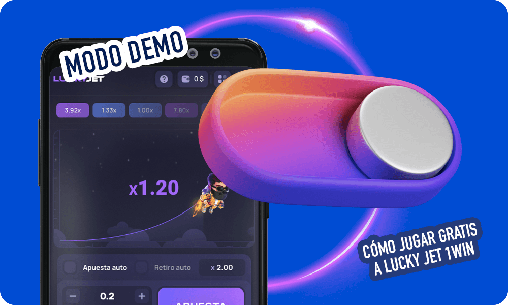 Unos sencillos pasos sobre cómo jugar gratis a Lucky Jet 1win - Modo Demo
