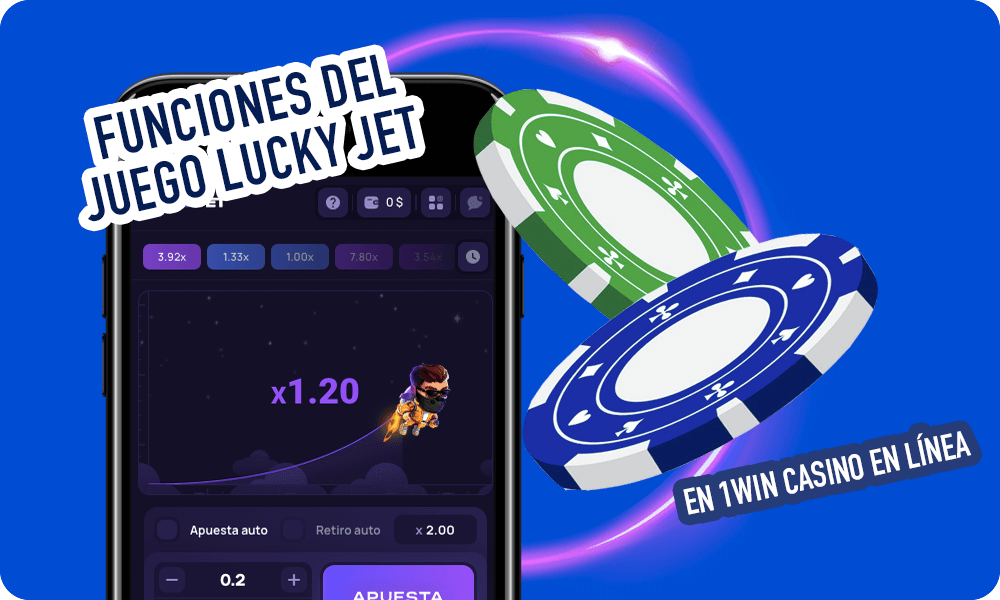 Funciones del juego Lucky Jet en 1win Casino En línea