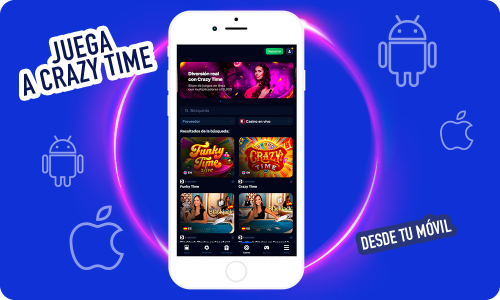 Crazy Time está disponible en la app de 1win para Android e iOS y permite a los jugadores de México disfrutar de todas las características de los juegos de mesa sobre la marcha