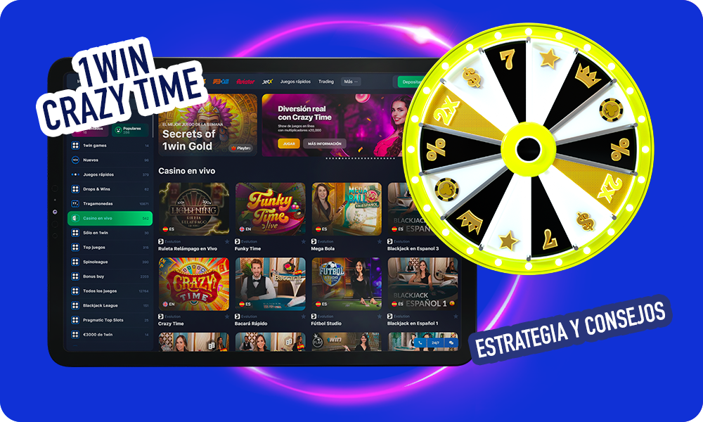 Crazy Time es uno de los juegos favoritos de los fans del casino online 1win México gracias a su jugabilidad única y a la posibilidad de ganar hasta 20.000X en una sola tirada